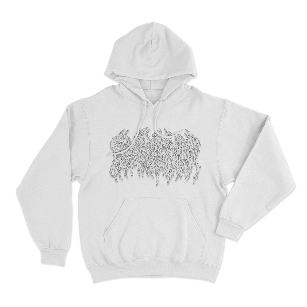 Blood Incantation Band Logo Unisex Hoodie White Blood Incantation Band Logo Unisex Hoodie White