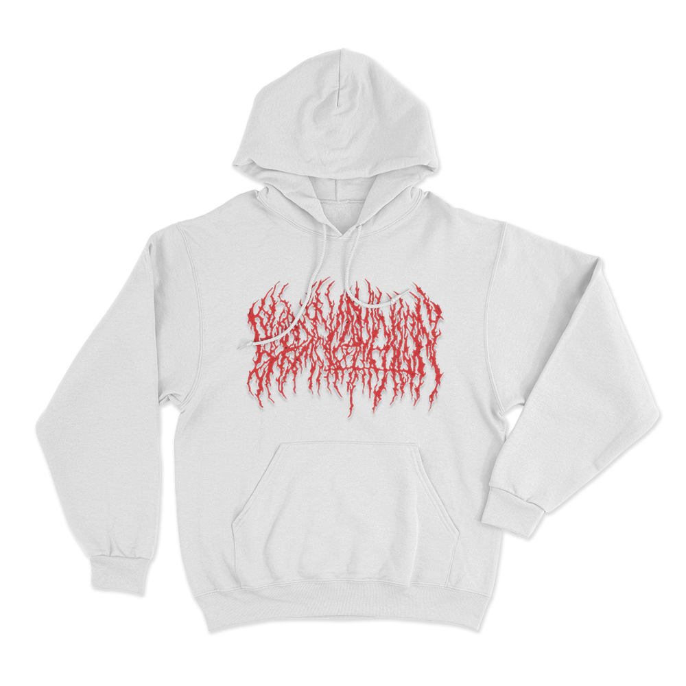 Blood Incantation Logo Unisex Hoodie White Blood Incantation Logo Unisex Hoodie White